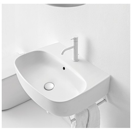 Lavabo Suspendu Nolita Avec Plage 50X45 White Mat Robinetterie VASQUES - CRISTINA ONDYNA NOLI5001 NOLI5001CRISTINA ONDYNA