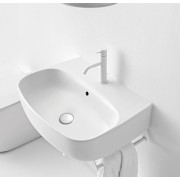 Lavabo Suspendu Nolita Avec Plage 50X45 White Mat Robinetterie VASQUES - CRISTINA ONDYNA NOLI5001 NOLI5001CRISTINA ONDYNA