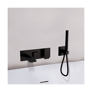 Façade murale bain douche mitigeur Noir mat 2 sorties TABULA - CRISTINA ONDYNA TA10213