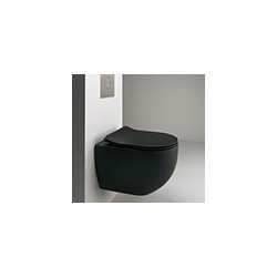 Bloc Wc Mini Ciotola Suspendu Avec Abattant Sc No Rim Black Mat Robinetterie WC - CRISTINA ONDYNA WCI329113 WCI329113CRISTINA