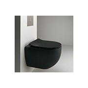 Bloc Wc Mini  Ciotola Suspendu Avec Abattant Sc  No Rim Black  Mat Robinetterie WC - CRISTINA ONDYNA WCI329113 WCI329113CRISTINA