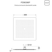 Pomme de douche sandwich carrée Or Brosse HYDROTHERAPIE - CRISTINA ONDYNA PD96396P
