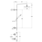 Colonne de douche thermostatique Chromé Noir brossé TRIVERDE - CRISTINA ONDYNA TV48675