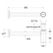 Siphon lavabo Or rose TRIVERDE - CRISTINA ONDYNA MS3446P