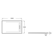 Aquos Receveur Stonex 200X100 Blanc - ROCA AP6017D03E801100