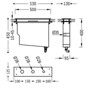 Kit réservoir Chromé pour baignoire étagère - TRES 20024501