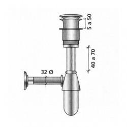 Siphon avec bonde clicker laiton chromé pour vasque - SALGAR 13663