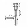Siphon avec bonde clicker laiton chromé pour vasque - SALGAR 13663