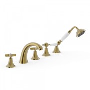 Mélangeur bain sur gorge Laiton Vieilli TRES-CLASIC COLOR - TRES 24214602LV