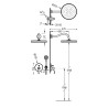 Kit douche à encastrer Laiton vieilli Mat avec pomme de tête diam.310mm TRES-CLASIC - TRES 24218003LM
