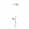 Kit douche à encastrer Laiton vieilli Mat avec pomme de tête diam.310mm TRES-CLASIC - TRES 24218003LM
