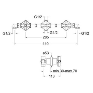 Mélangeur douche/bain 3 trous Chromé EXECUTIVE - CRISTINA ONDYNA EV11451