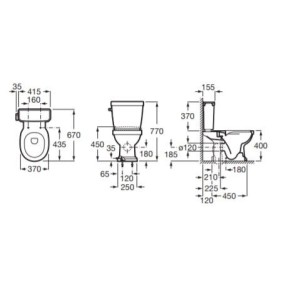 Réservoir alimentation WC Noir avec mécanisme 3/4,5L CARMEN - A3410A1560 ROCA