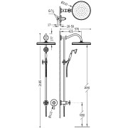 Kit douche à encastrer avec fermeture et réglage du débit - TRES 24217703LV Laiton Vieilli 24217703LVTRES