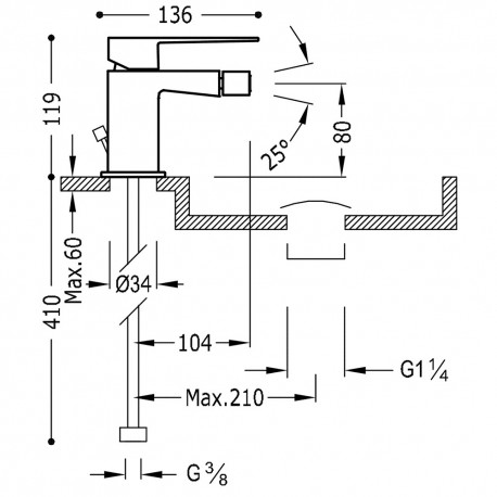 Mitigeur bidet  - TRES 20212001D 20212001DTRES