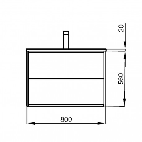 Meuble salle de bain Blanc mat avec lavabo 800 OPTIMUS - SALGAR 87819