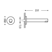 Bec mural 210 mm. - TRES 06117202 06117202TRES