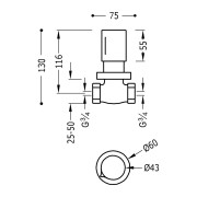 Robinet d’arrêt à fileter 3/4"  - TRES 06151101 06151101TRES