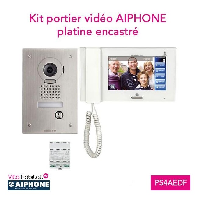 Kit portier Vidéo AIPHONE JPS4AEDF - Ecran 7'' - Platine Encastrée - 130319