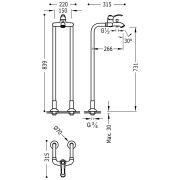 Mitigeur bain TRES-CLASIC Laiton Vieilli Mat - TRES 24219402LM 24219402LMTRES