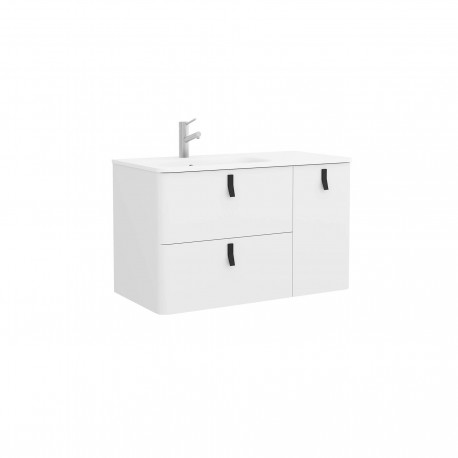 Meuble salle de bains Blanc mat droite 900 UNIIQ - SALGAR 24604