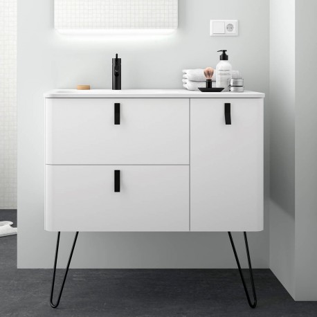 Jeu de 3 poignées Noir pour meuble salle de bains UNIIQ - 24724 SALGAR