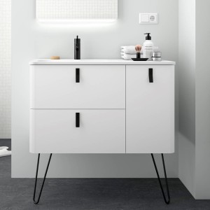 Jeu de 3 poignées Noir pour meuble salle de bains UNIIQ - 24724 SALGAR