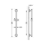 Barre coulissante MINIMAL  Ø 19 mm. long. 550 mm. - TRES 134618 134618TRES