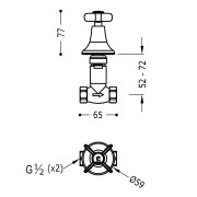 Robinet d’arrêt à fileter 1/2”
Indice céramique (froide)  - TRES 24215501 24215501TRES