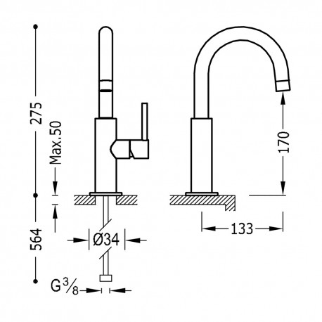 Mitigeur lavabo  - TRES 26290403TAM 26290403TAMTRES