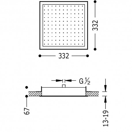 Douche de tête anticalcaire 330x330 mm. - TRES 134714 134714TRES