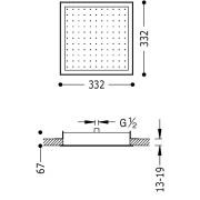 Douche de tête anticalcaire 330x330 mm. - TRES 134714 134714TRES