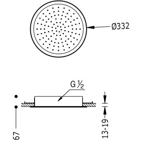 Douche de tête anticalcaire Ø 330 mm. - TRES 134715 134715TRES