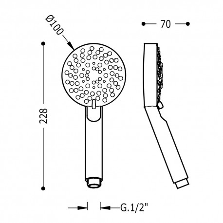 Douche LEX‑100 5 types de jet - TRES 134748 134748TRES