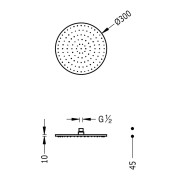 Douche de tête anticalcaire
à rotule. Laiton Ø 300 mm.  - TRES 13413730NM 13413730NMTRES