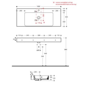 Vasque céramique Blanc brillant 100 CENTO - CRISTINA ONDYNA WCE10045
