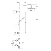 Colonne de douche thermostatique Chromé THETA TROPIC - CRISTINA ONDYNA TV48651