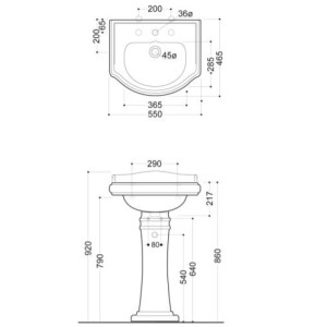 Vasque céramique Blanc brillant CHAMBORD - CRISTINA ONDYNA WCH5547