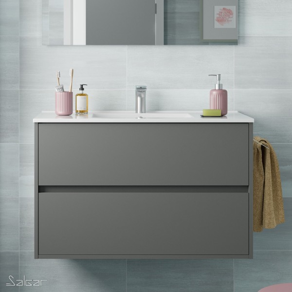 Ensemble meubles de salle de bain complet - Gris - 80 cm - Cintra Grey