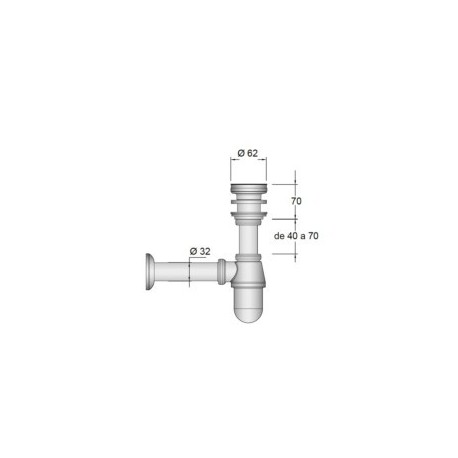 SIPHON AVEC BONDE LAITON CHOMÉ - SALGAR 9699 9699SALGAR