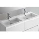 Vasque TOSCANA 1400 doble CHARGE MINÉRAL BLANC 1405 x 50 x 460 mm - SALGAR 27144