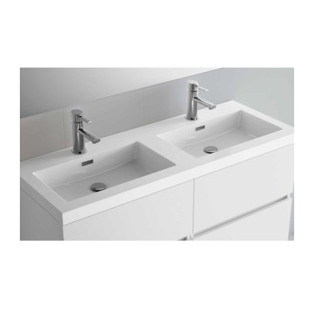 Vasque TOSCANA 1400 doble CHARGE MINÉRAL BLANC 1405 x 50 x 460 mm - SALGAR 27144 27144SALGAR