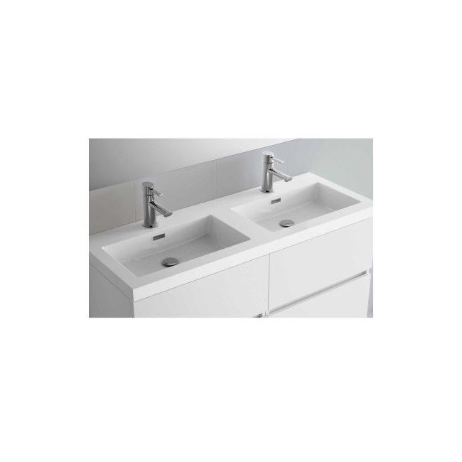 Vasque TOSCANA 1400 doble CHARGE MINÉRAL BLANC 1405 x 50 x 460 mm - SALGAR 27144 27144SALGAR