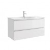 Meuble de salle de bain SPIRIT 1000 2 tiroirs métalliques BLANC BRILLANT 997 x 540 x 450 mm - SALGAR 22635 22635SALGAR