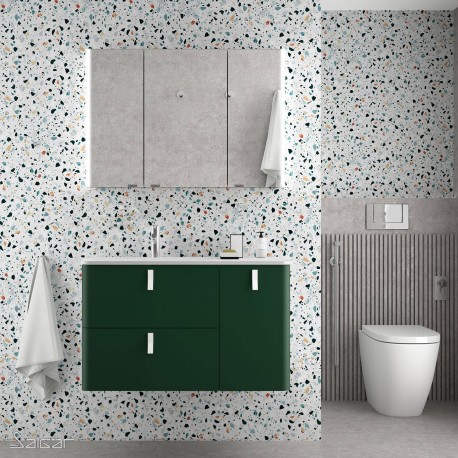 Meuble UNIIQ 900 ROYAL GREEN droite 1 porte et 2 tiroirs - 83119 SALGAR 