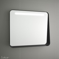 Miroir APOLO 800 noir horizontale avec bandeau éclairage LED (10 W) IP 44 800 x 700 x 110 mm - SALGAR 87860 87860SALGAR