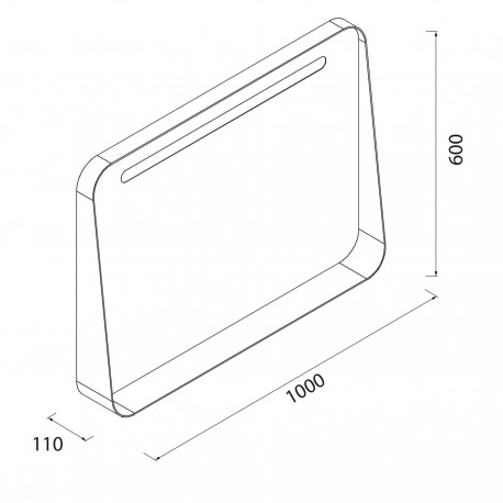 Miroir Noir Horizontal APOLO 1000 - SALGAR 87861