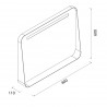Miroir APOLO 800 noir horizontale avec bandeau éclairage LED (10 W) IP 44 800 x 700 x 110 mm - SALGAR 87860 87860SALGAR