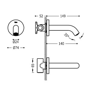 Bec mural  Doré (Or) - TRES 26218004OR 26218004ORTRES