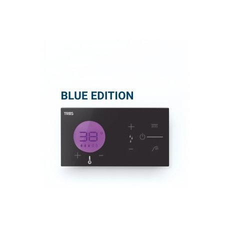 Conntrôle thermostatique électronique encastré Shower Technology Blue Edition Noir / Chromé - TRES 49288299 49288299TRES